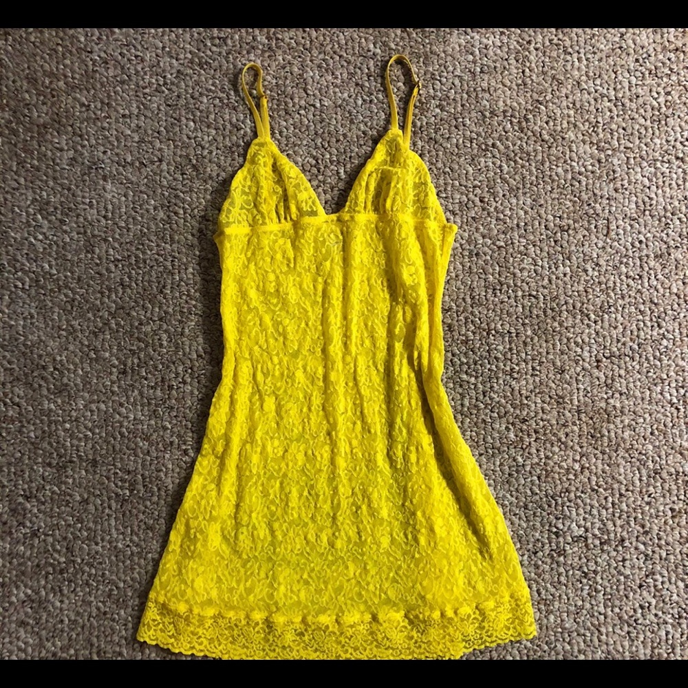 Victoria’s Secret yellow slip lingerie dress